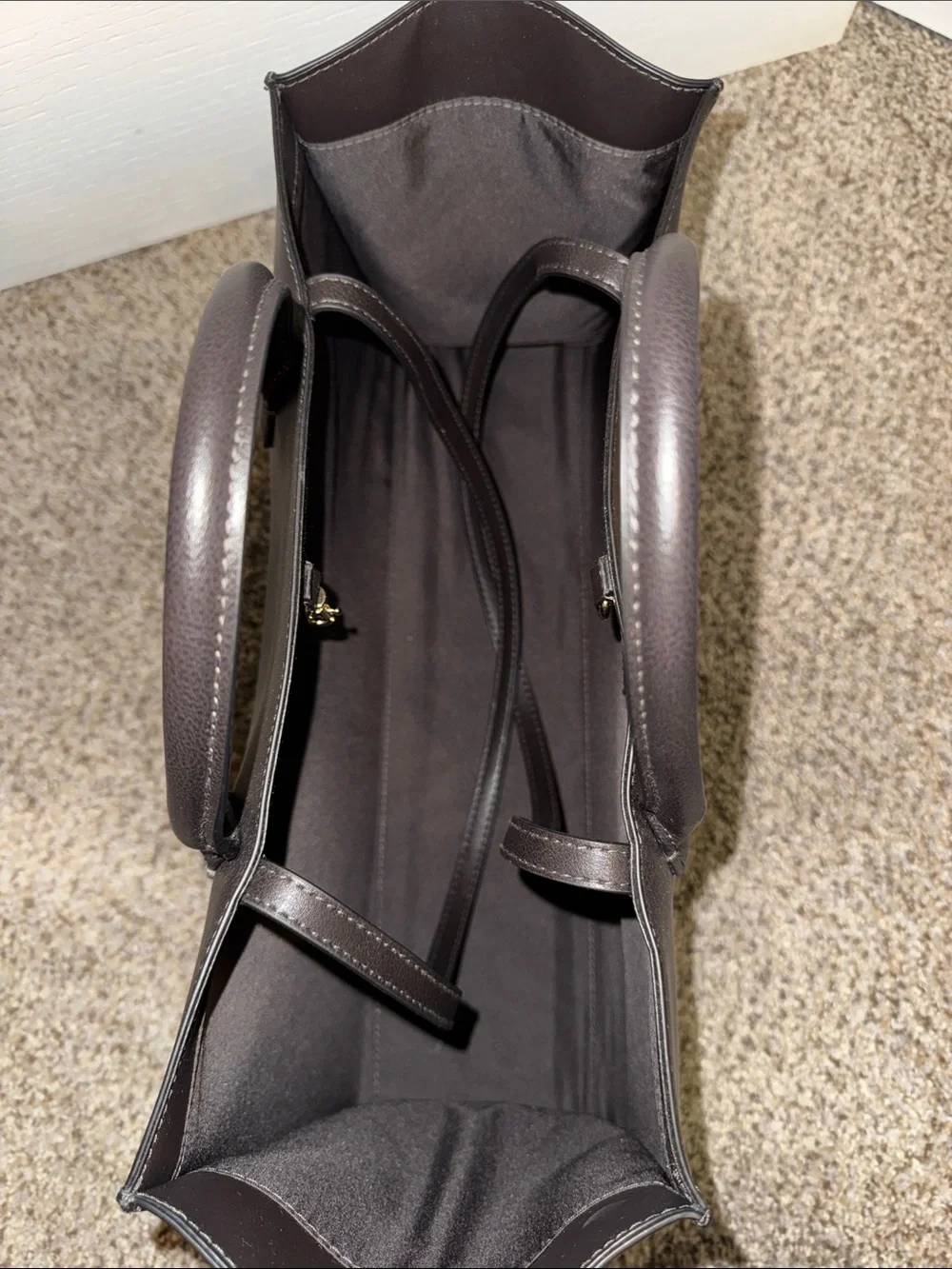 H&M Classic dark Brown faux Leather Tote Bag for women